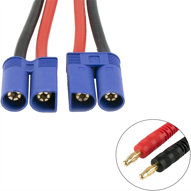 ROHS 12AWG RC Charger Cable EC5 Connector Male To 4mm Bullet Banana Plugs