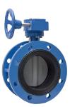 GG25 12" Water Double Flanged Butterfly Valve Central Lined