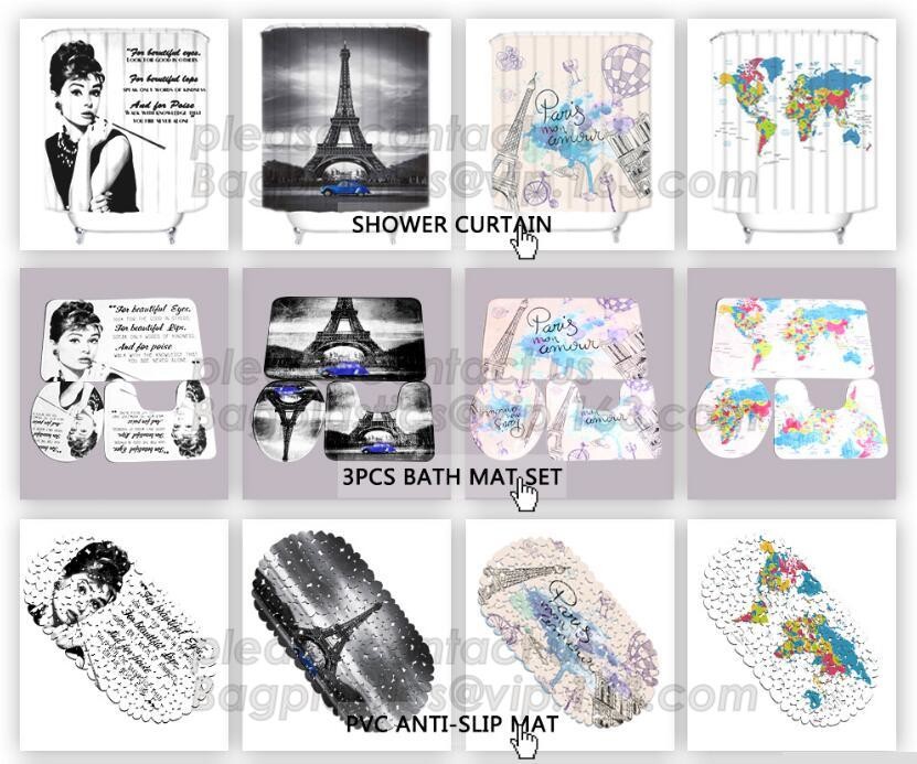 Color Changing Shower Curtain, Polyester 3D CURTAIN, kids shower curtain,Home goods pure white shower curtains with plas