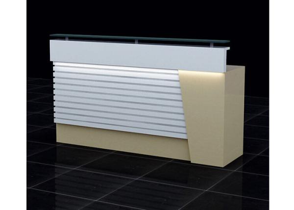 Buy cheap Wood And Clear Glass Retail Checkout Counter LED Installed Interior 1500 * 500 * 1150mm from wholesalers