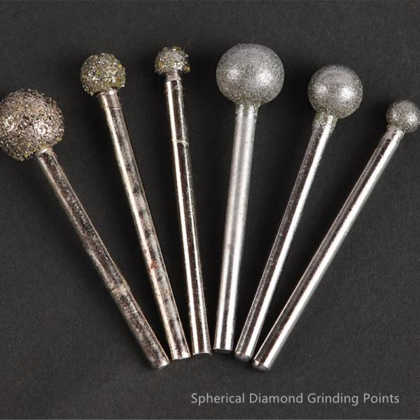 Buy cheap Electroplating Spherical Diamond Grinding Bits , 3mm Diamond Grinding Points from wholesalers