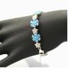 Buy cheap Sterling Silver Link Flower Blue Topaz Cubic Zircon Tennis Bracelet(B01BLUE) from wholesalers