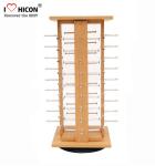Veneering Wood Metal Rod Rotating Sunglasses Display Stand For 30 Pairs Eyewear