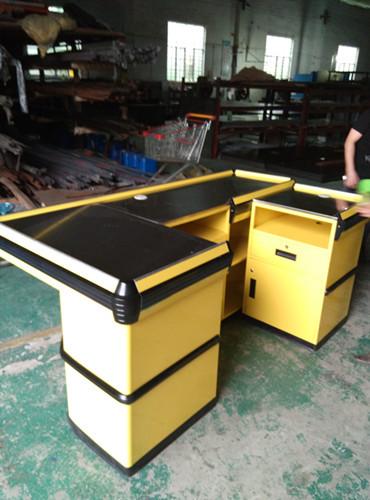 Retail Store Checkout Counters , Electrostatic Spray Stainless Steel Checkout
