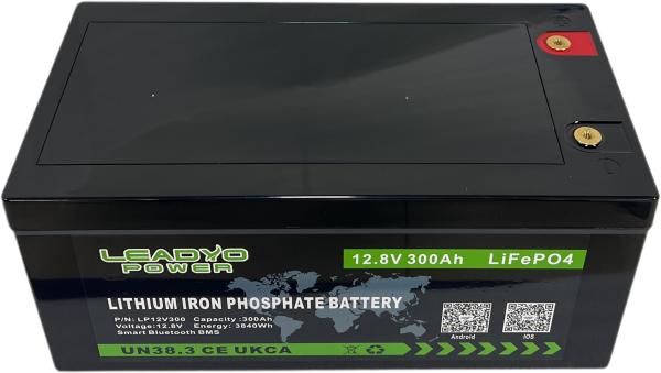 Smart Bluetooth 12.8V LiFePO4 Battery 12V 300Ah Rechargeable Batteries With IP66