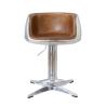 Buy cheap Vintage Tan Brown Leather Counter Height Stools , Kitchen Counter Swivel Stools With Backs from wholesalers