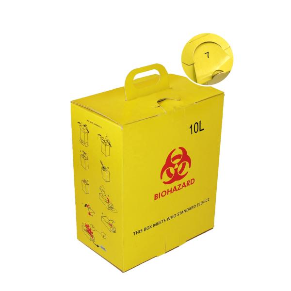 Buy cheap 10L Custom printing Medical Sharps Box cardboard paper medical waste paper box from wholesalers