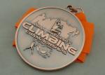 3D Asia University Climbing Die Cast Medals In Size 2.0 Inch, Antique Gold and