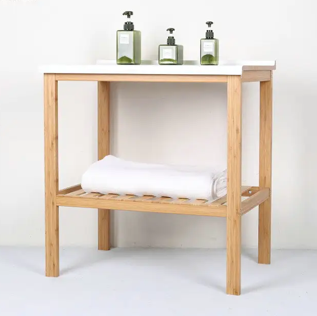 100% Natural Bamboo Vanity Cabinet Sink Unit Small Furniture Custom