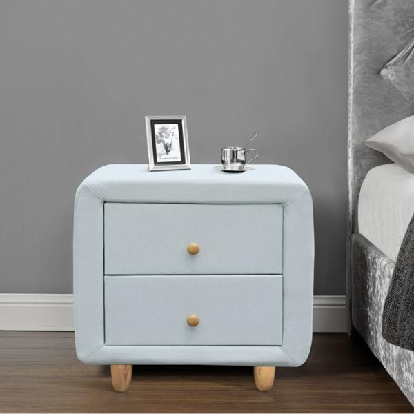 Buy cheap SUNNY 2 Drawer Modern Nightstand Plywood Fabric Linen Covered Cabinet Drawers from wholesalers