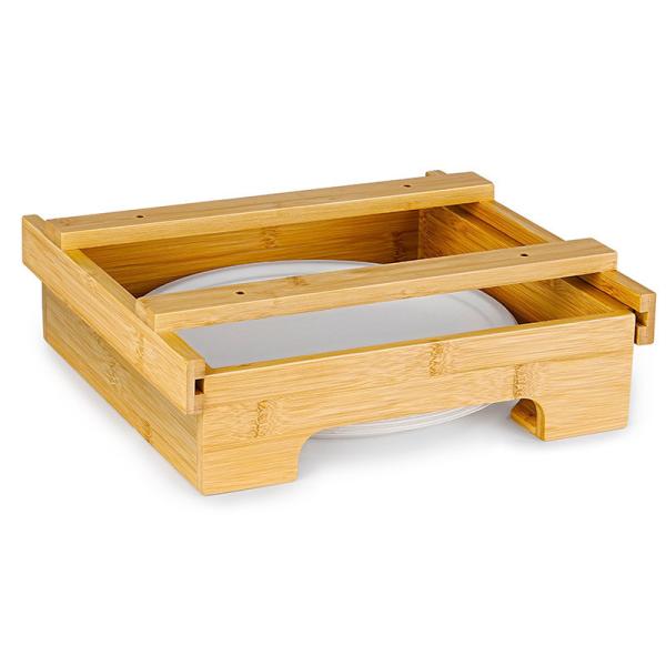 Waterproof Bamboo Small Kitchen Shelf Storage Paper Plate Dispenser Holder 10