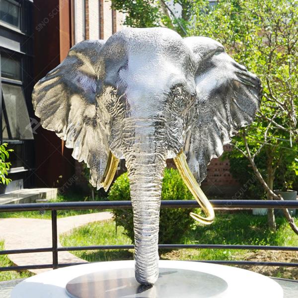 Buy cheap Collection Metal Cast Sculpture , Contemporary Large Metal Elephant Statue from wholesalers