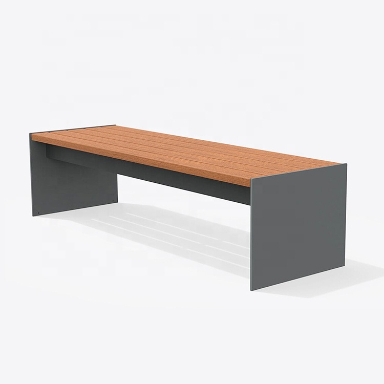 2020 New Design Metal Frame Wooden Seating Customized Park Bench Public Waiting Bench