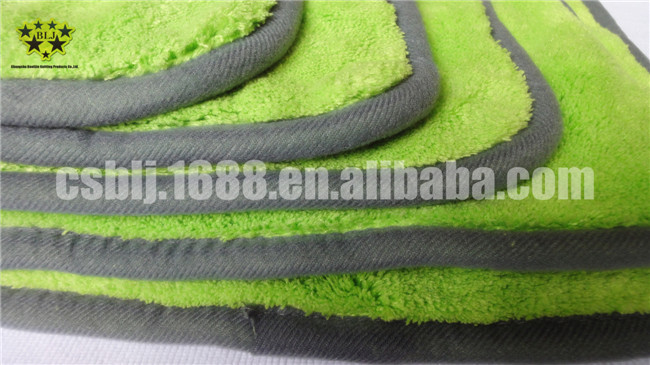 Green Color Microfiber Super Soft Super Absorbent 80% Polyester 20% Polyamide Car Cleaning Towels