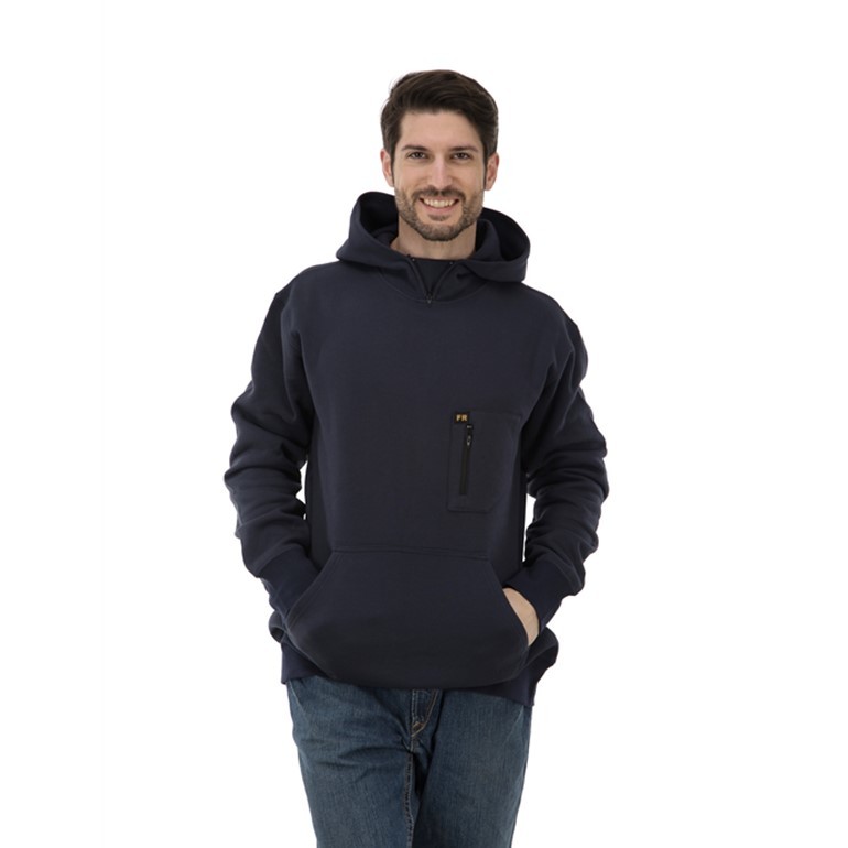 EN11611 Men'S FR Hooded Sweatshirt NFPA2112 Cotton 10oz Fleece Pullover