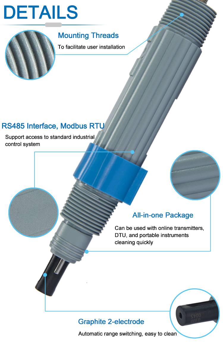 Multi Point Calibration RS485 Conductivity Sensor For Industrial Online Monitoring