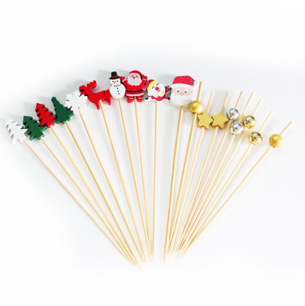 Buy cheap Hot Sale Handmade Bamboo Cocktail Picks Fancy Colorful Rose Picks for Wedding from wholesalers