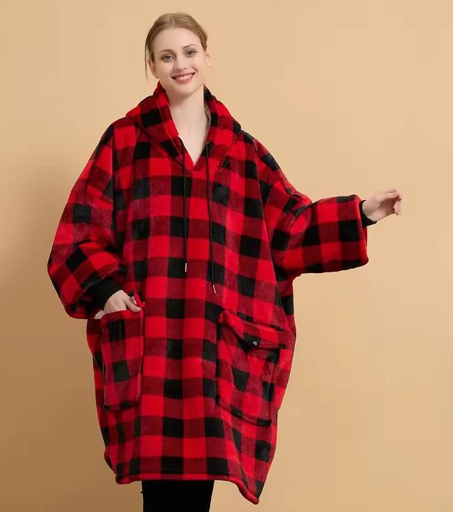 Custom Giant Pocket One Size Fits Ladies Oversized Hoodie Blanket All Printed Design