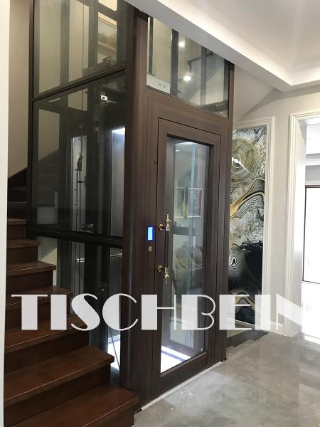 Buy cheap Germany Technique Gearless Compact Design 300kg-450kg Home Villa Elevator 304 Stainless Steel Cabin EN81 Manual Door from wholesalers