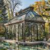 Buy cheap Wrought Iron Gazebo Aluminum Glass Sunroom Pavilion Metal Large Villa Greenhouse Outdoor Popular from wholesalers