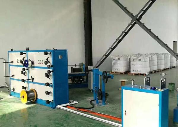 Buy cheap 25kw 70kg/H High Speed FTTH Fiber Optic Cables PVC Extruder Machine Production Line from wholesalers