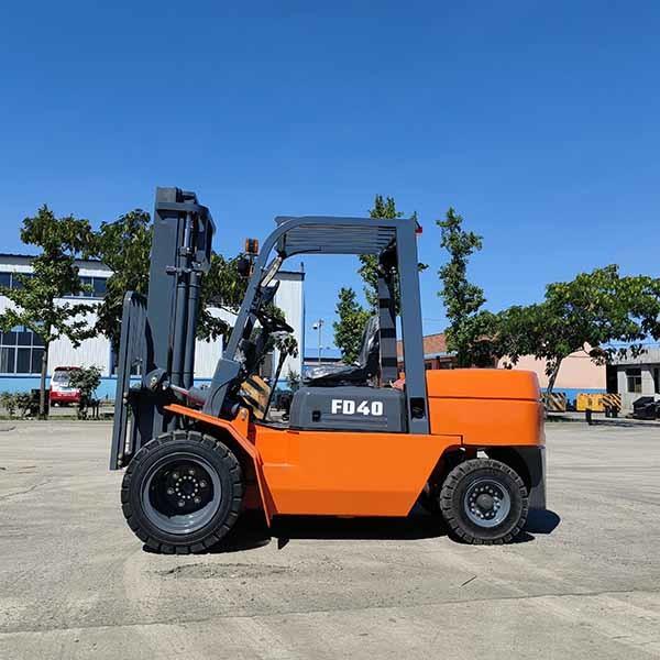 Buy cheap Orange 4 Ton Diesel Forklift Duplex Mast 4m Double Front Tires Counterbalance from wholesalers