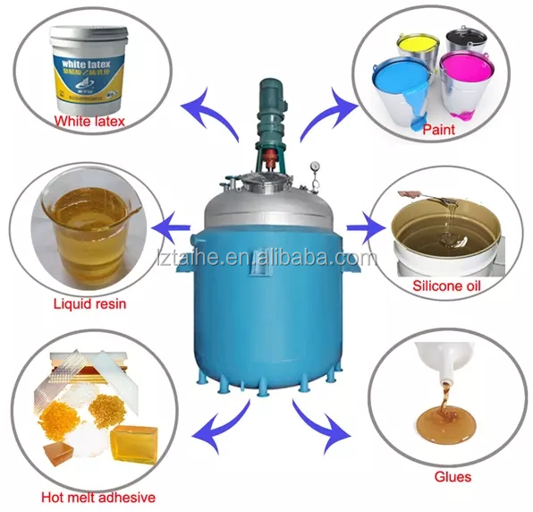 Jacketed Reactor with Stainless Steel Industry Tank and High- Carbon Steel Agitator