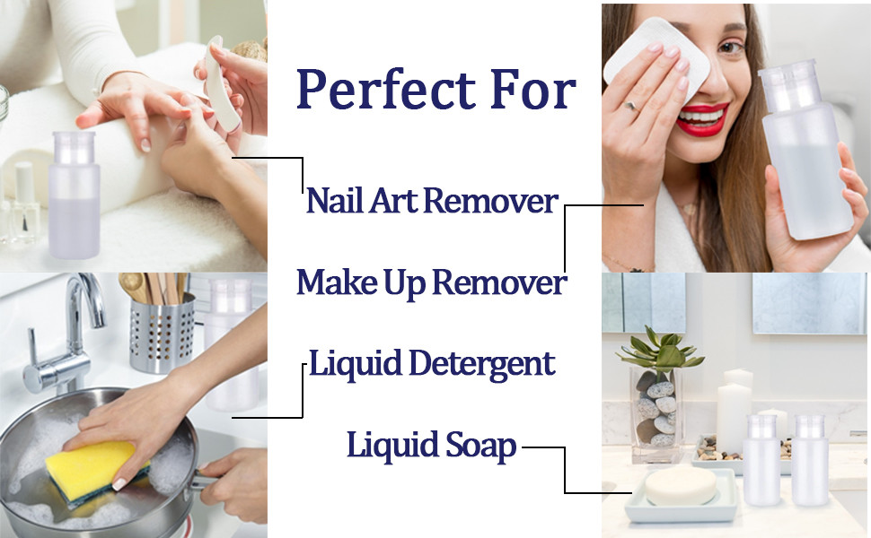 200ml 6oz Nail Polish Remover Big Bottle For Oil Water Liquid