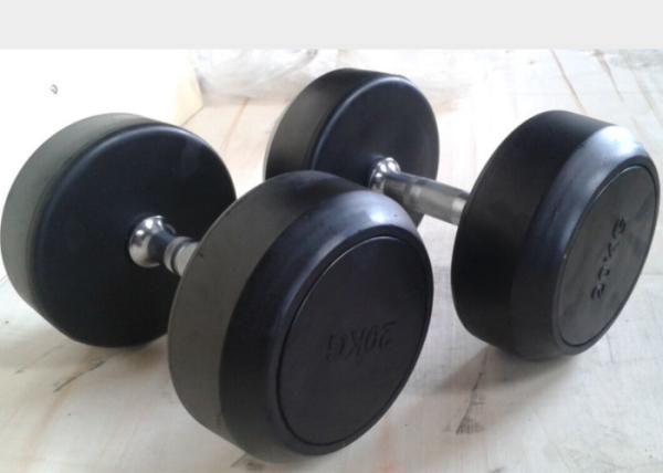 Buy cheap Environmental Rubber Coated Dumbbells / Durable Gym Fitness Accessories from wholesalers