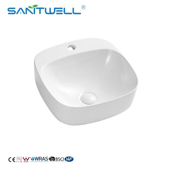 Buy cheap Sanitary Bathroom Rimless 150mm Vanity Wash Ceramic Basin Above Counter Basin from wholesalers