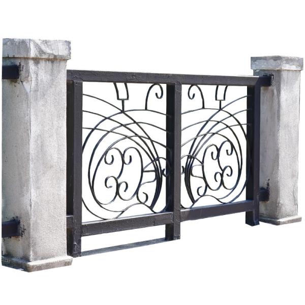 Buy cheap Fluorocarbon Coating Forged Black Wrought Iron Guardrail Fence Balcony Railing from wholesalers