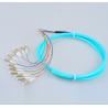 Buy cheap 12 fibers breakout fiber optic pigtail LC/UPC multimode OM3 50/125 aqua LSZH cable from wholesalers