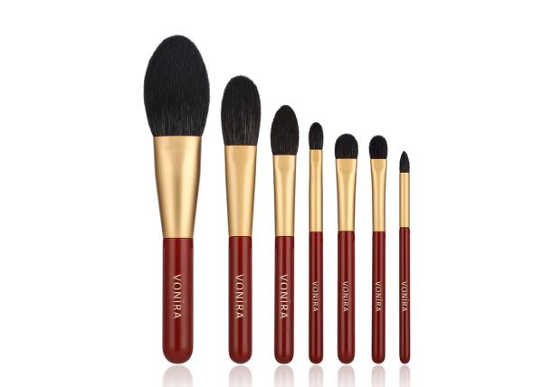 Buy cheap Vonira Essential 7pcs Makeup Brushes Set With Natural Goat Hair Gold Ferrule from wholesalers
