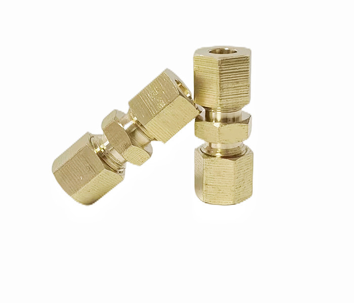 Round Head CNC Compression Pipe Fittings 3/8'' X 3/8''