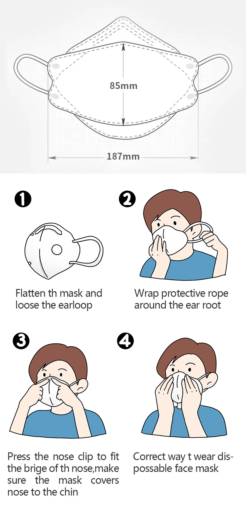 5 Ply Surgical Face Mask Disposable FFP2 Mask 25 Pack