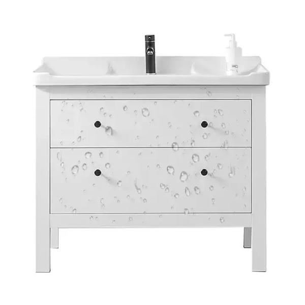 Buy cheap Modern Solid Wood Bathroom Cabinet Vanity Furniture Single Sink Unit from wholesalers