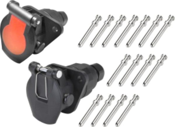 Buy cheap 24v 15 Pole Trailer Plug Socket Crimp Type Trailer Truck Socket ISO12098 from wholesalers