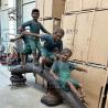 Buy cheap Kids Outdoor Bronze Statue Life Size Metal Children Playing Garden Statues Modern Art Decorative from wholesalers