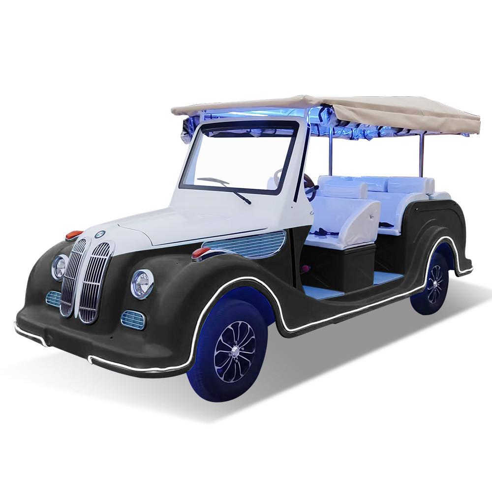 Golf Sightseeing Classic Car Basic 8 Seat Shuttle Classic Trolley Bus Support OEM