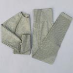 Nylon Women's Yoga Apparel Set Gym Yoga Clothes Fitness Leggings + Cropped
