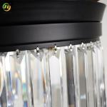42 Inch Retractable Ceiling Crystal Fan Light LED With Remote Control