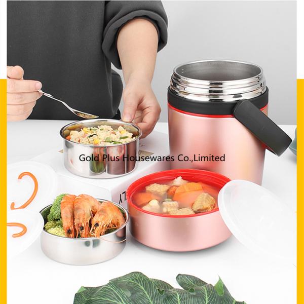 Buy cheap Keep hot 12 hours stainless steel food lunch box 2.2L pink color food thermos vacuum flask thermos from wholesalers