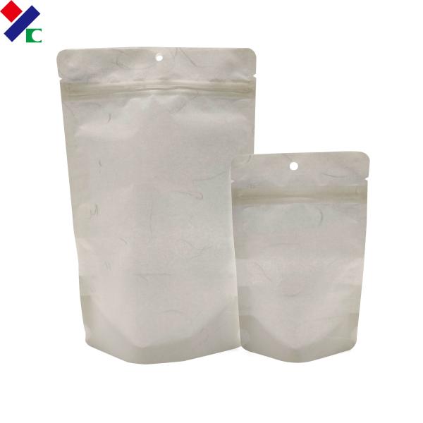 Buy cheap 200 Microns White Kraft Paper Stand Up Pouch With Window Biodegradable from wholesalers