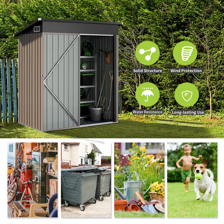 Small Garden Metal Steel Storage House Outdoor Backyard Portable Waterproof Bike Shed
