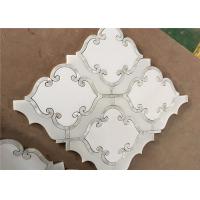 Buy cheap Waterjet Natural Stone Mosaic Tile 194 X 194mm White Mosaic Wall Tiles product