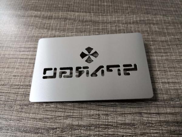 Buy cheap 304 Stainless Steel Metal Business Cards With Cut Thru Logo Text from wholesalers