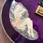 New Design CUSTOM purple electric guitar , with shell beautiful woman on body ,