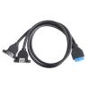 Buy cheap USB 3.0 Front Panel Motherboard 19/20 Pin Cable To USB Female Splitter Adapter Extension Connector from wholesalers