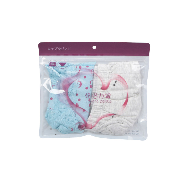 Custom plastic eco friendly clothing/underwear/socks packaging k bag with zipper