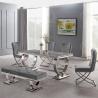 Buy cheap Luxury 180x90x75cm SS Steel Furniture Dining table With 20mm Marble Top from wholesalers